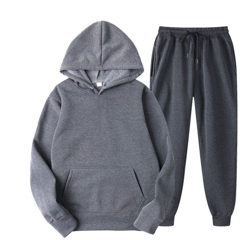 Casual Solid Color Sweater And Velvet Pullover jumpSuit for men