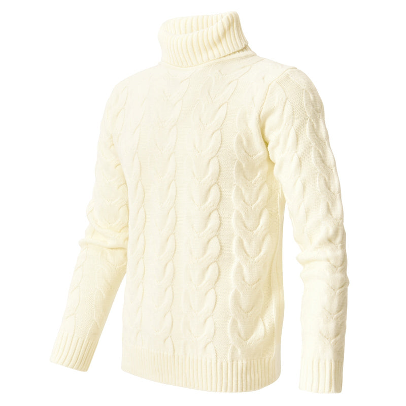 Men's Solid Color Turtleneck Sweater Leisure Pullover Knitwear