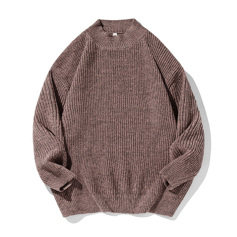 Retro Thick Needle Mock Neck Sweater Autumn And Winter