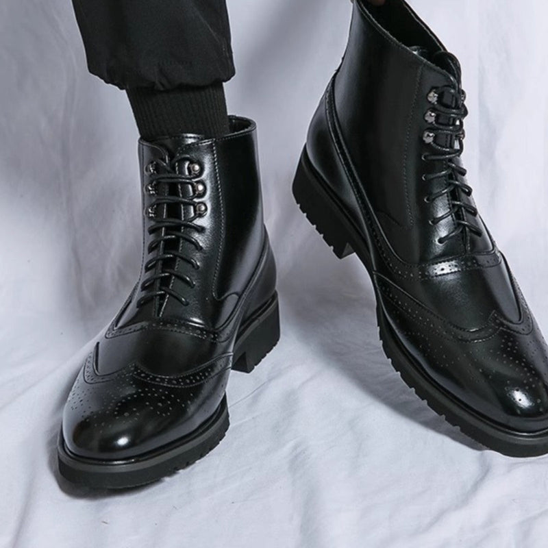 Mens Thick Sole Mid Top boots