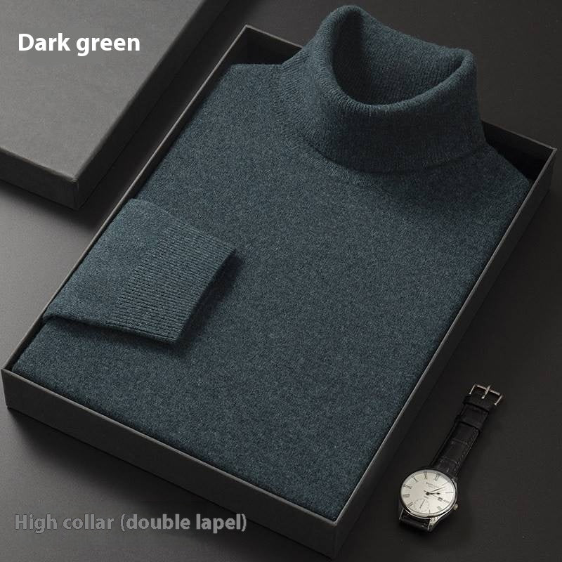 Men's Solid Color Casual Half Turtleneck Sweater