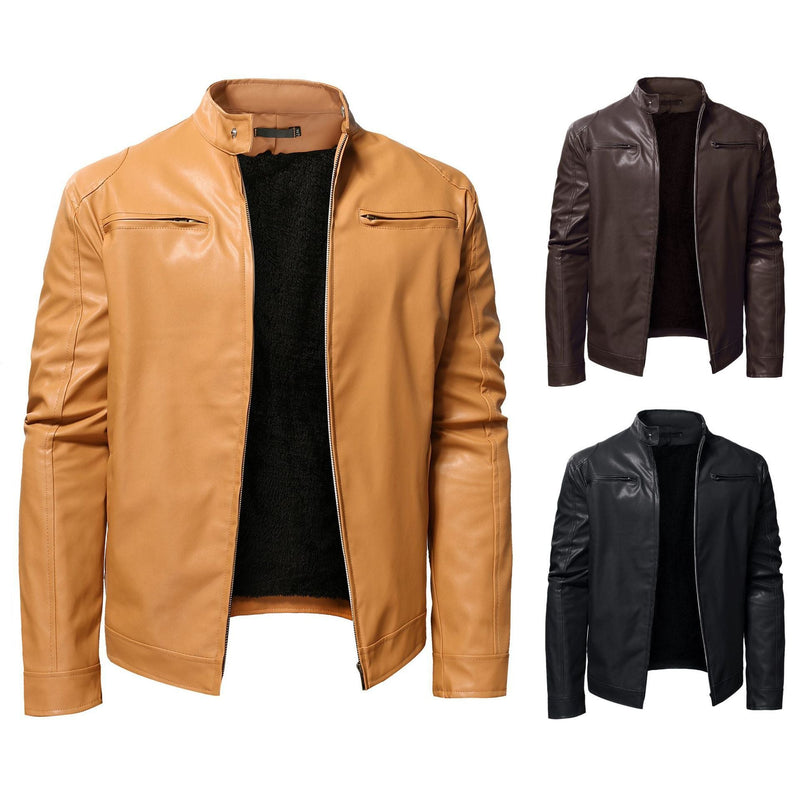 Men's Gentleman Fleece-lined Thickened Zipper Cardigan jacket