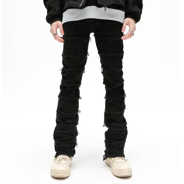 Shredded Hem Jeans Men