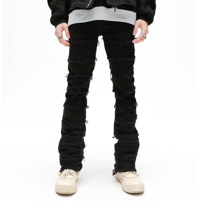 Shredded Hem Jeans Men