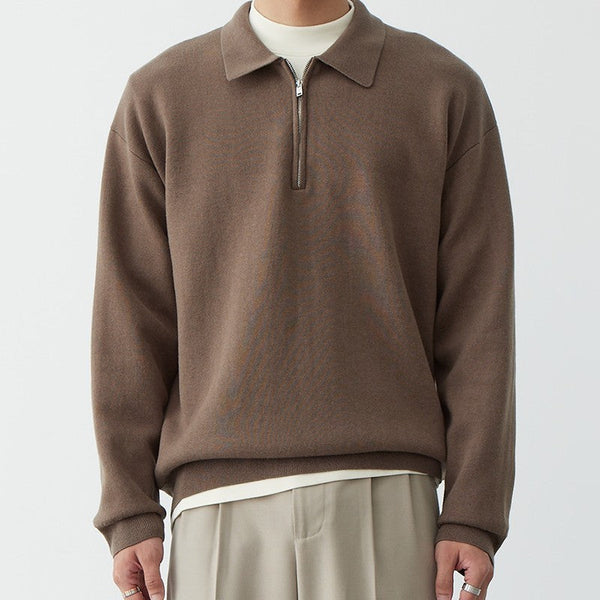 Casual Polo Collar Knitwear Sweater For Men