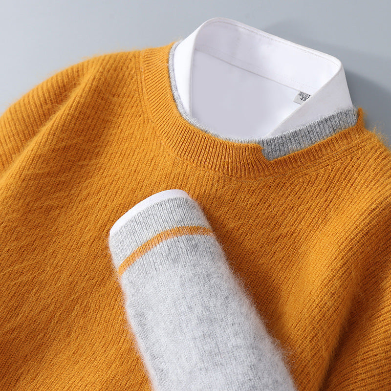 Men's Round Neck Thickened Loose And Warm sweater