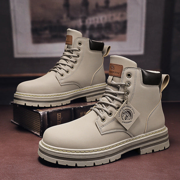 Men's Plus Size Vintage Leather Worker Boots