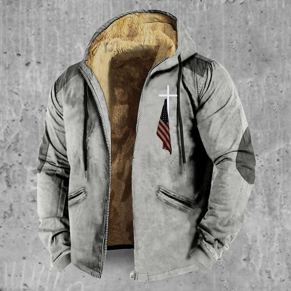 3D European And American Hooded Zipped Cotton-padded Jacket