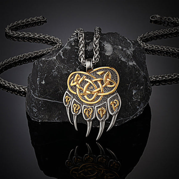 Never Fade Viking Celtic Wolf Claw Necklace Men