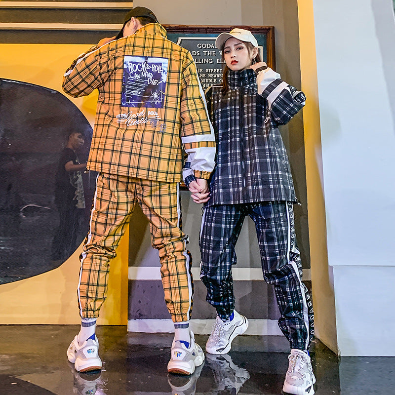 Plaid jumpsuit for men and women