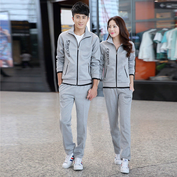 Men and women couple sports casual jumpsuit