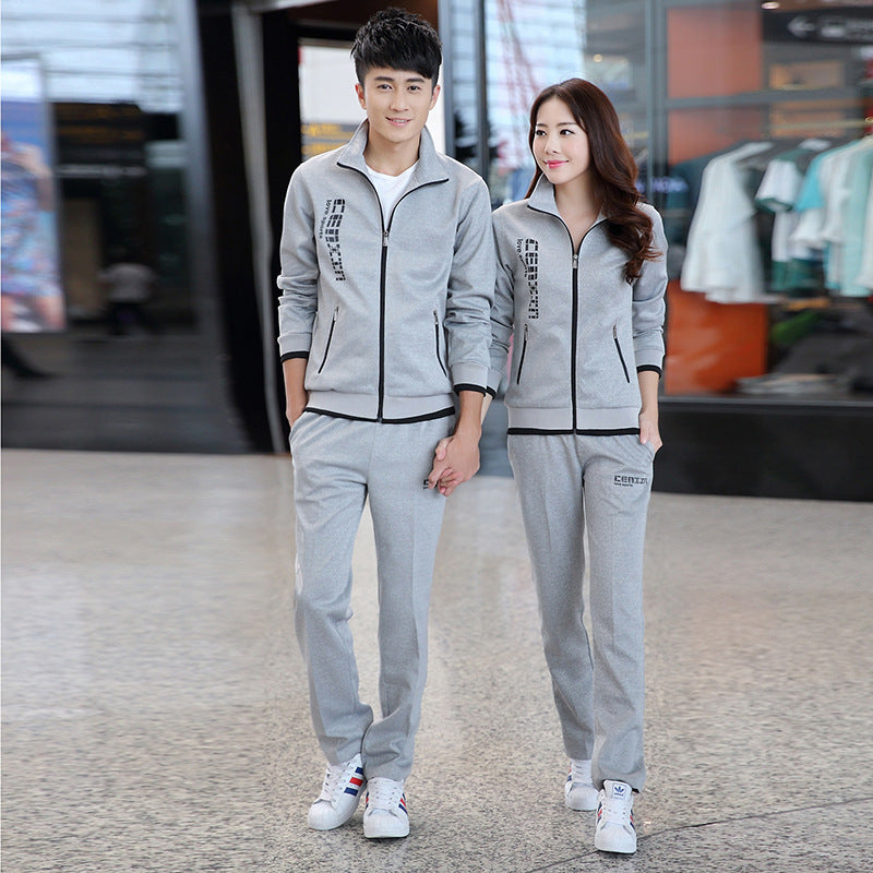 Men and women couple sports casual jumpsuit