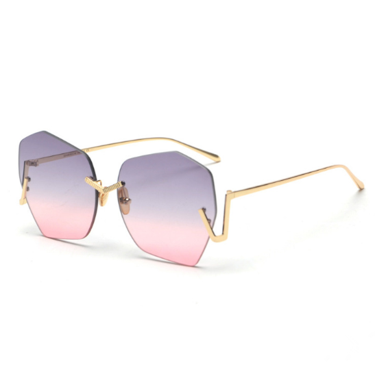 Sunglasses polygonal flat lens