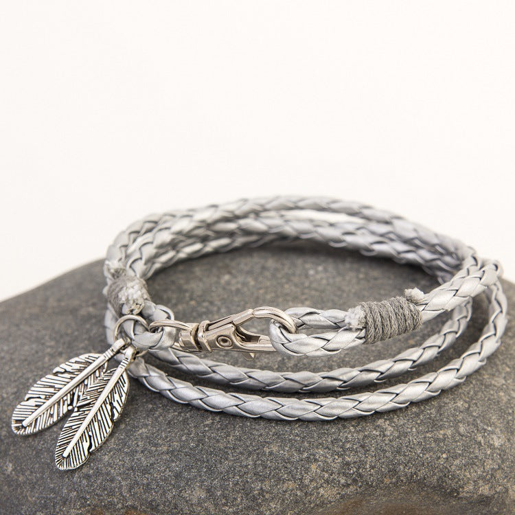 Leather Charm Friendship Bracelet