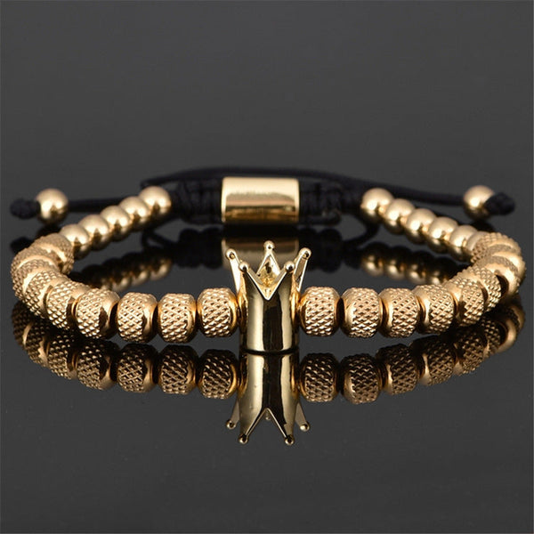 Luxury Roman Royal Crown Charm Bracelet Men