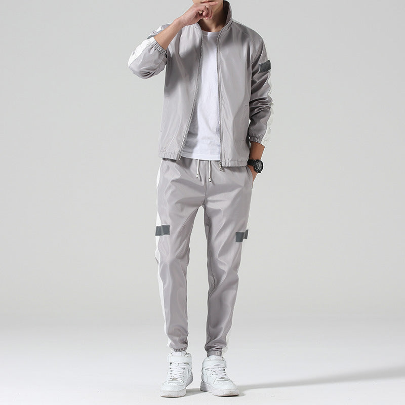 Stand Collar Jacket Sportswear Suit Men