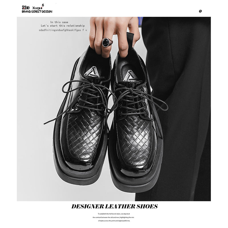 Japanese Leather Shoes Men's Summer Retro Trend Wild Black Single Shoes