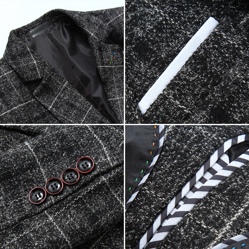 Men's Slim-fitting Plaid blazer