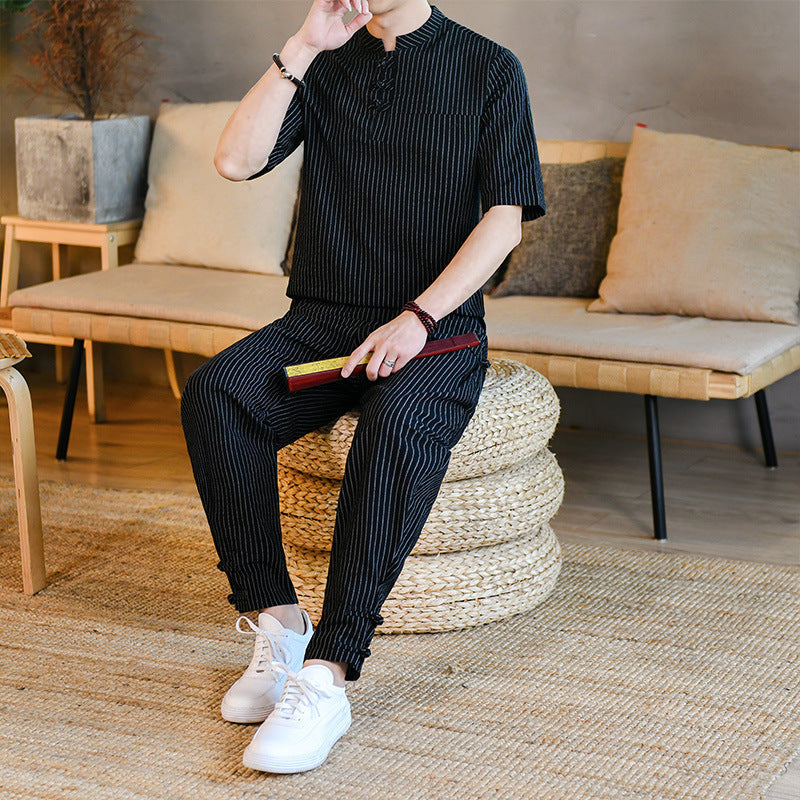 Embroidered summer jumpsuit for men