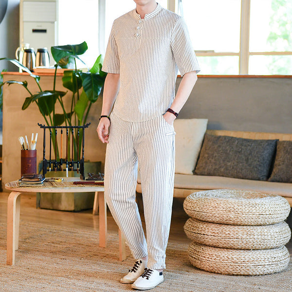 Embroidered summer jumpsuit for men
