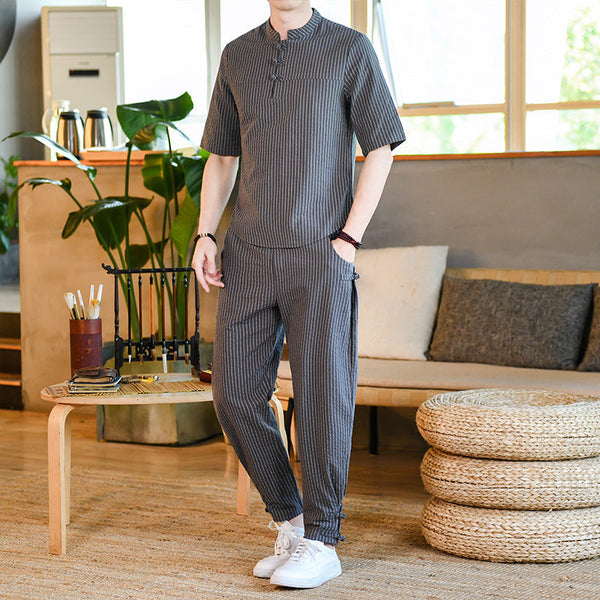 Embroidered summer jumpsuit for men