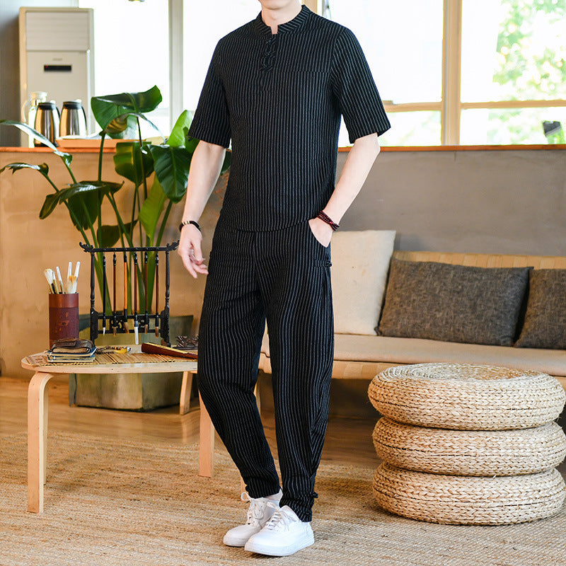 Embroidered summer jumpsuit for men