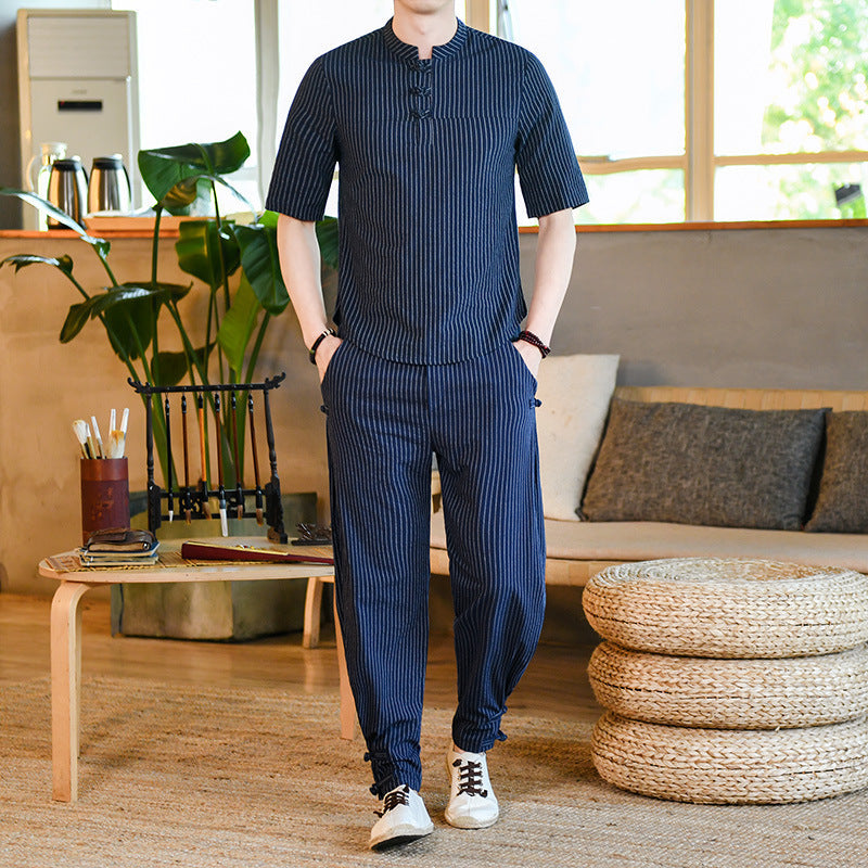 Embroidered summer jumpsuit for men