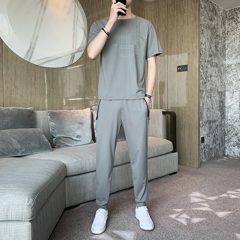 Ice silk jumpsuit for men