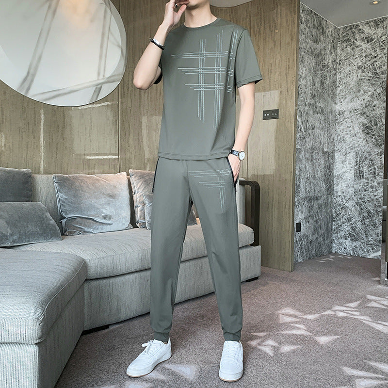 Ice silk jumpsuit for men