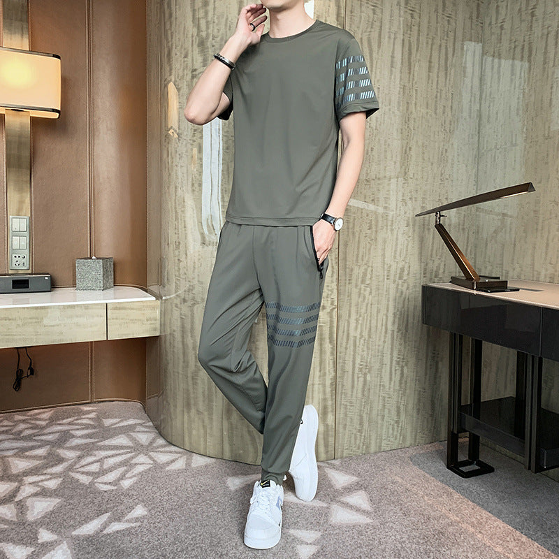 Ice silk jumpsuit for men