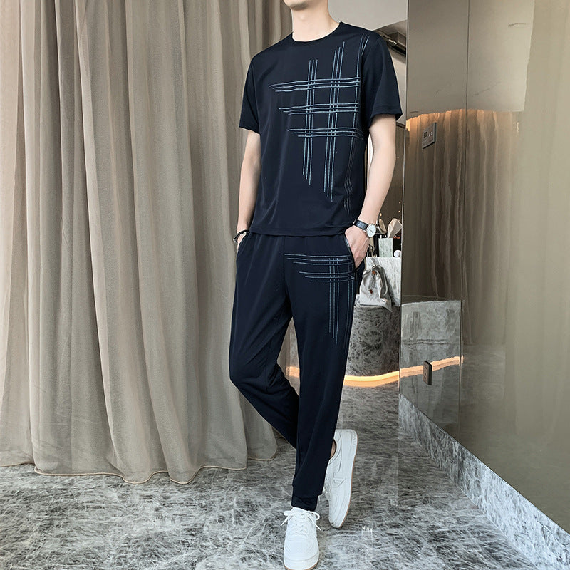 Ice silk jumpsuit for men