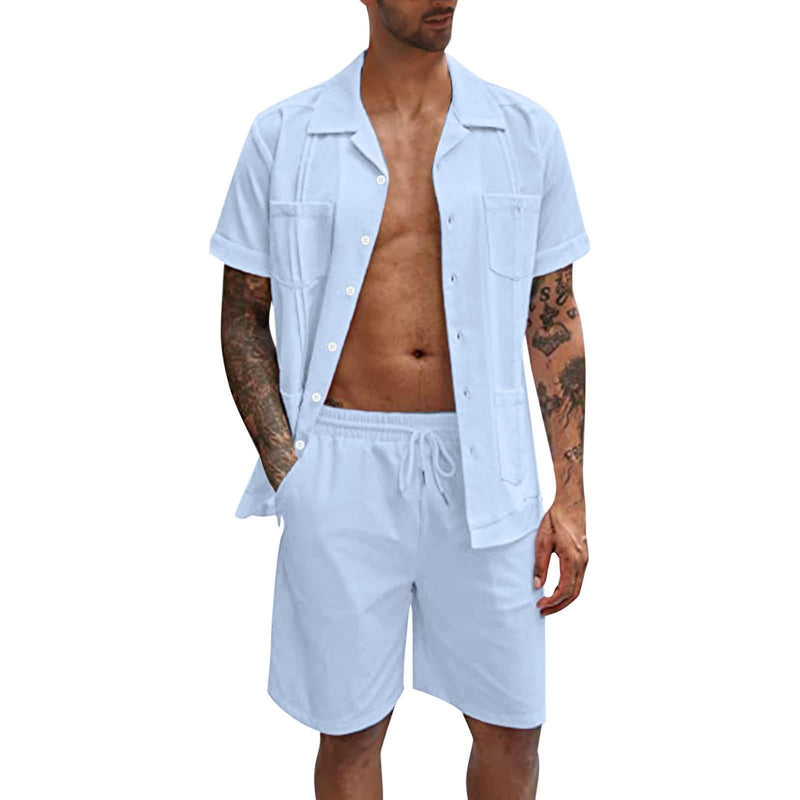 Linen Loose Casual Men's Shirt Summer Set