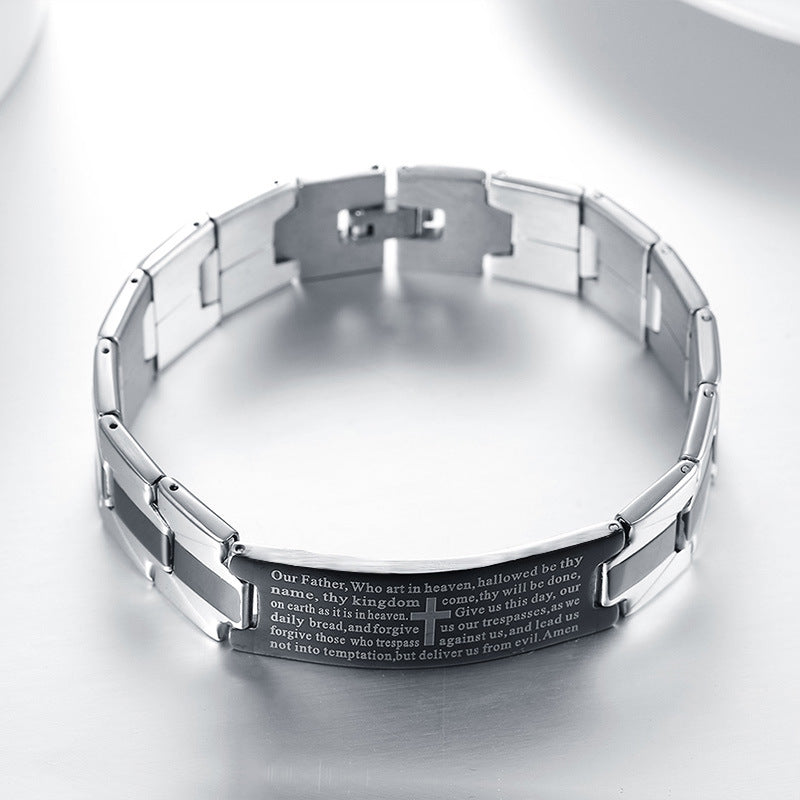Cross stainless steel bracelet