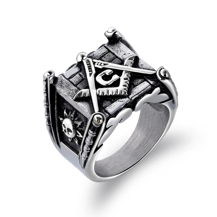 gold sun moon making Punk handmade high polished ring