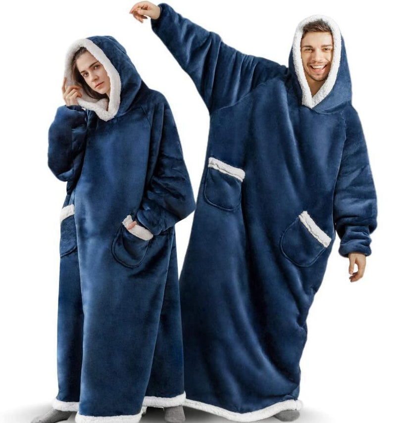 Winter Hoodie Blanket Winter Warm Home Clothes Women Men Oversized Pullover With Pockets