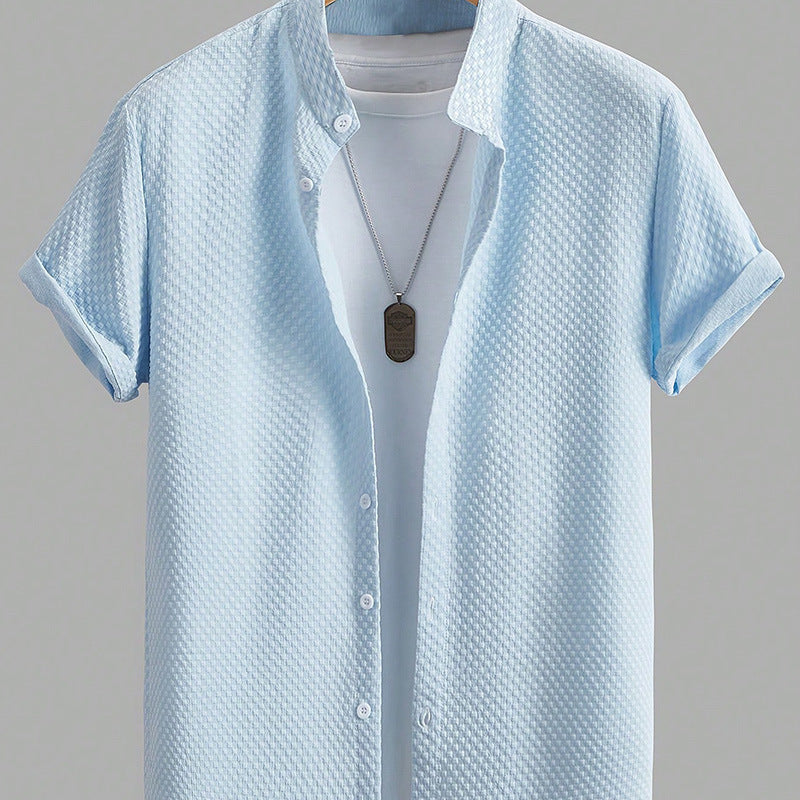 Summer Men's Breathable Casual Stand Collar Shirt