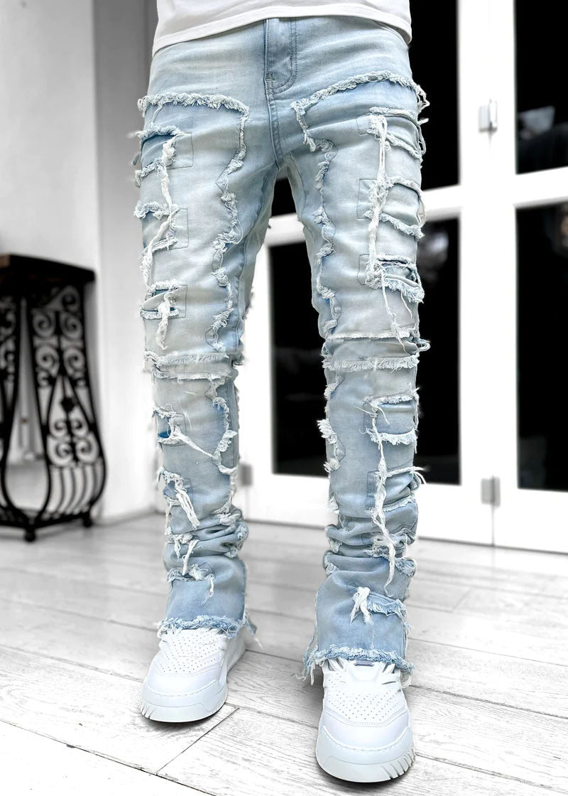 Long Tight Fit Stacked Jeans