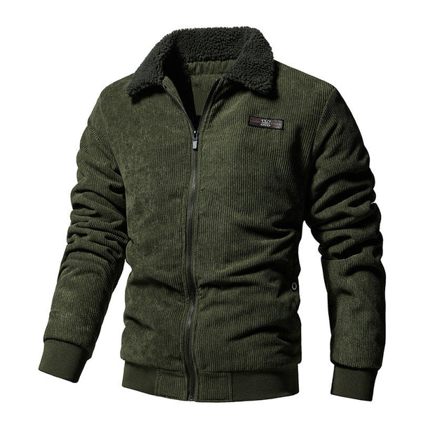 Corduroy Padded Lapel Coat Men