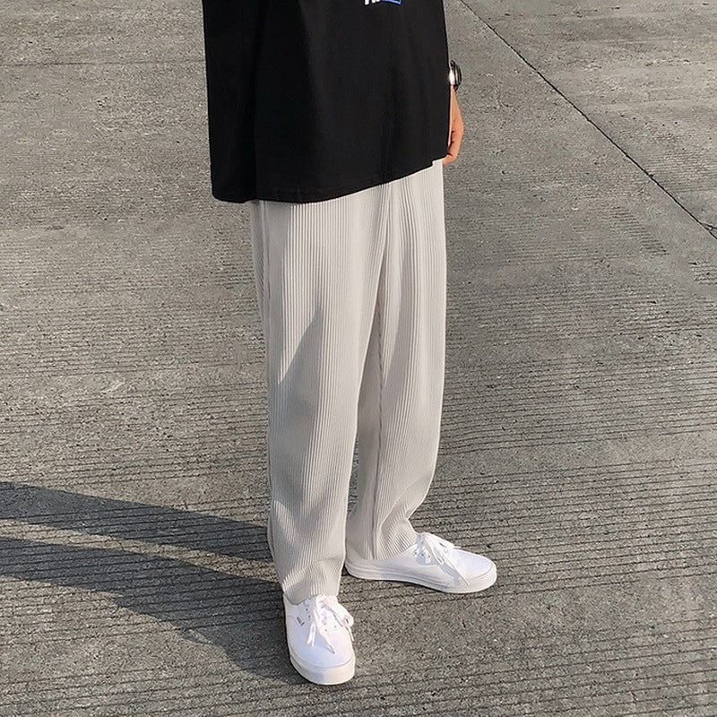 Mens Loose Pleated Comfort Pants