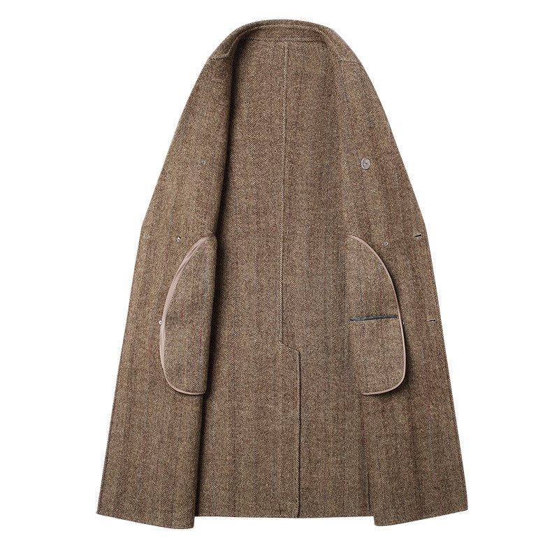 men's cashmere long trench coat men