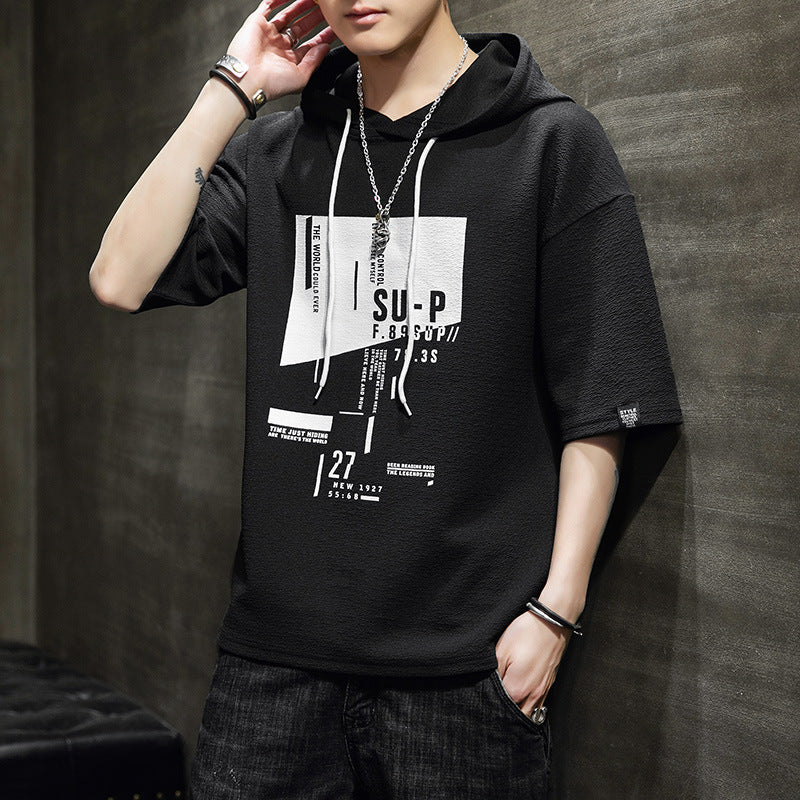 Casual Hooded Crew Neck T-shirt