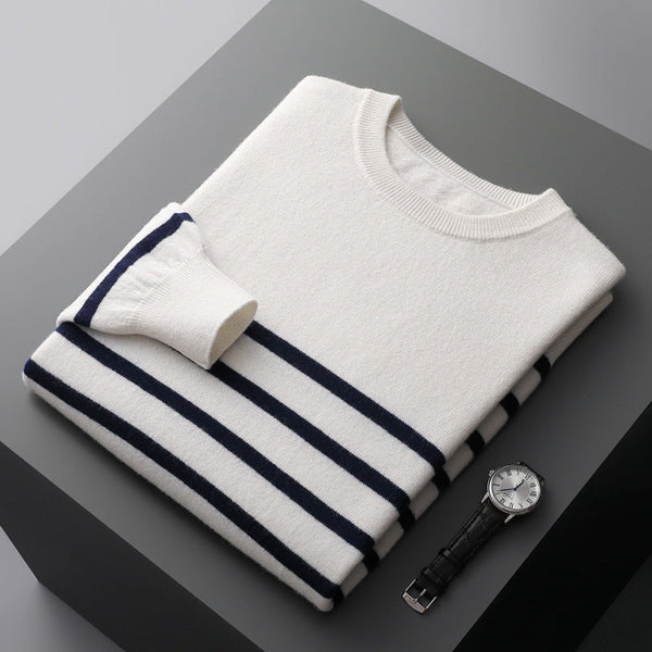 Colorblock Loose Knitted Sweater For Men