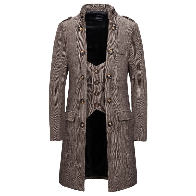 Men's two herringbone trench coat