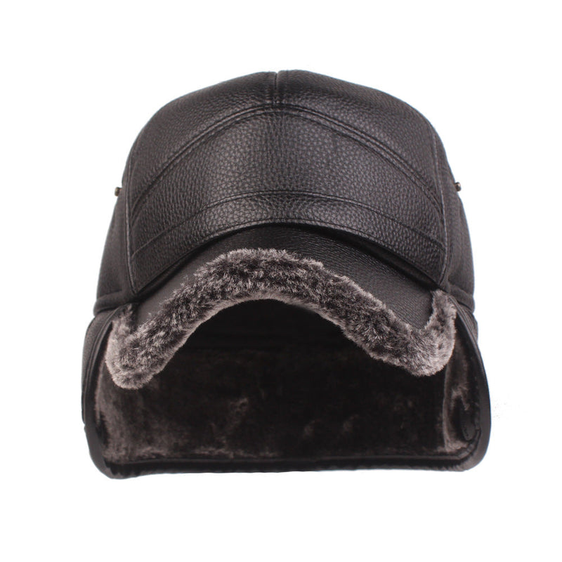 Leather men's cap