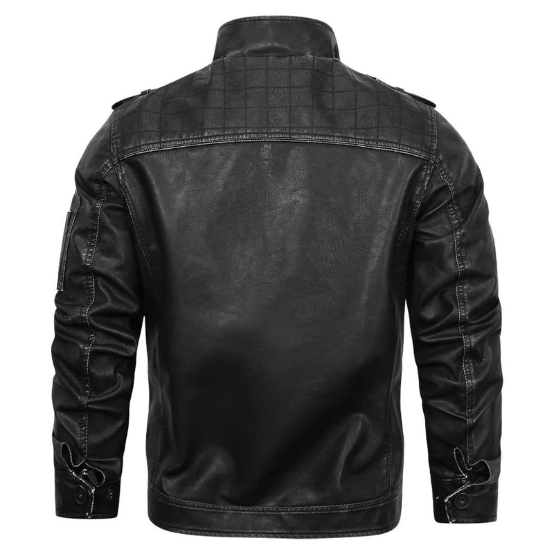 Men's Vintage Washed Faded Edge Stand Collar coat