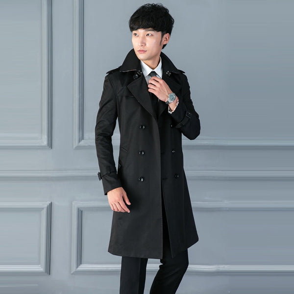 Long Double Breasted Spring And Autumn Slim Business Coat