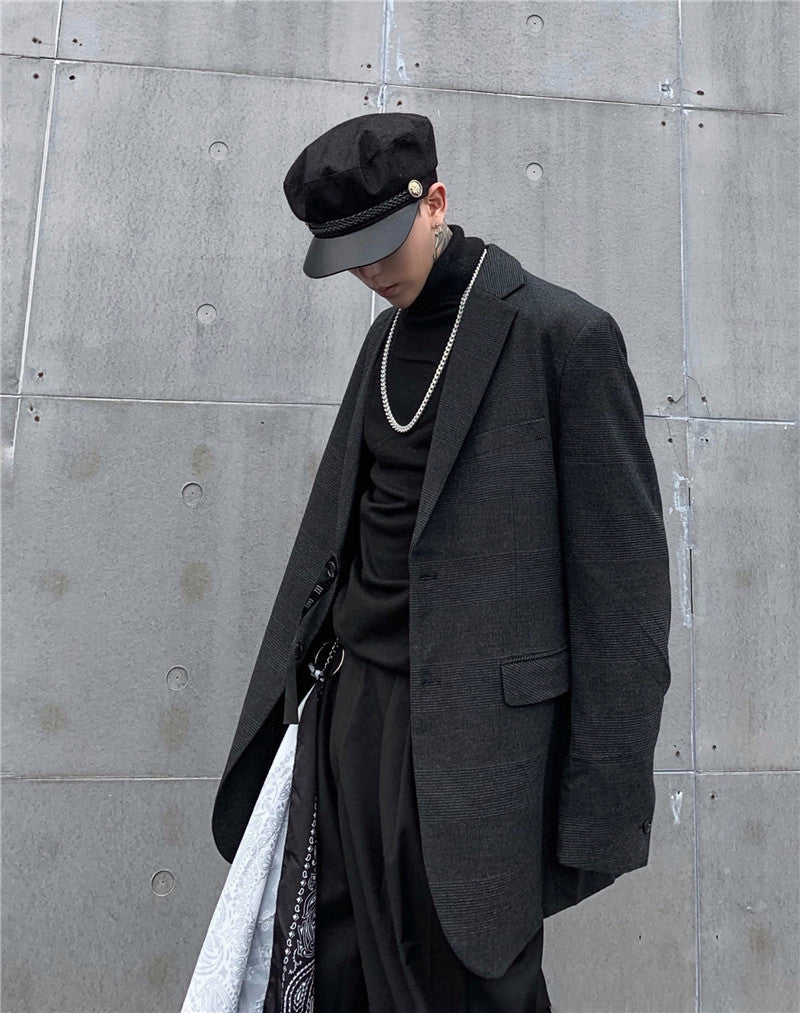 Trendy loose long sleeve suit for men