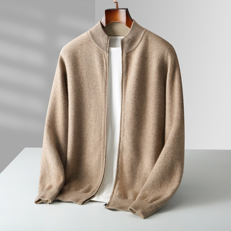 Autumn And Winter Double-sided Thickened Zipper Wool Cardigan coat