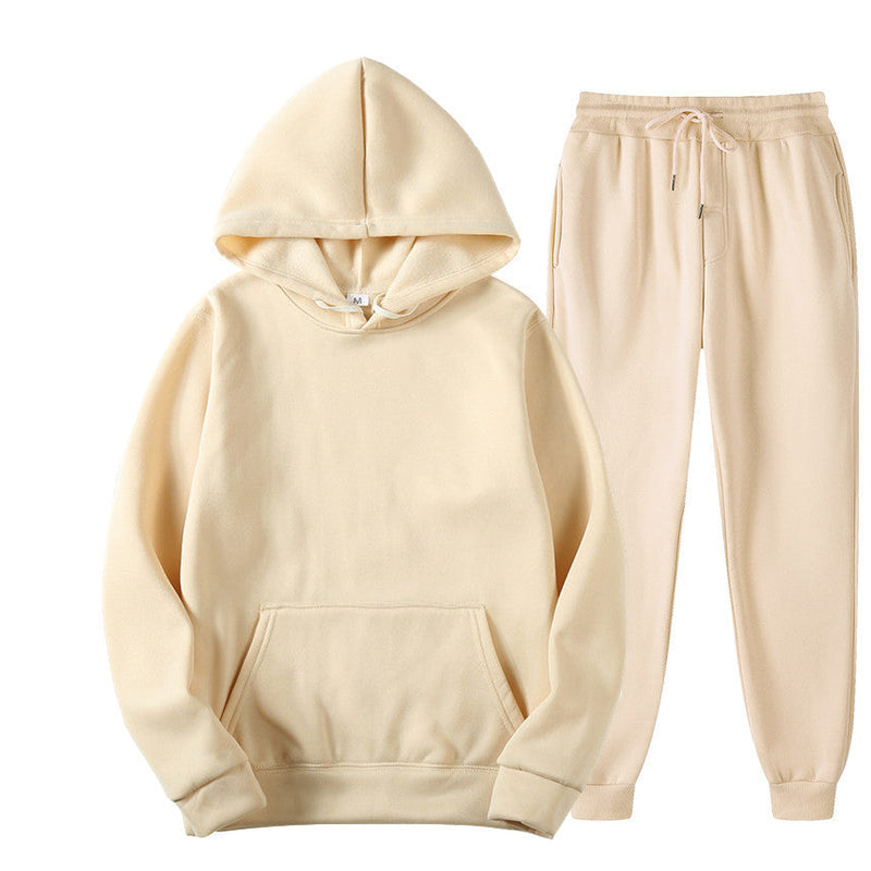 Casual Solid Color Sweater And Velvet Pullover jumpSuit for men