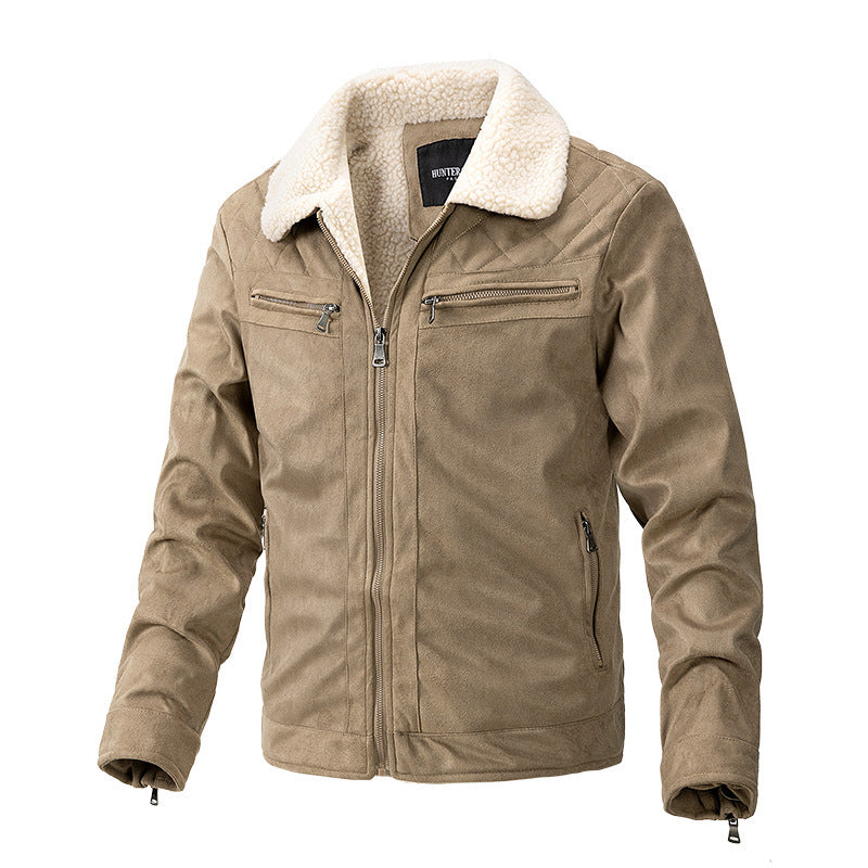 Men's Zipper Cardigan Casual Berber Fleece Coat